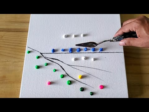 Easy Abstract Landscape Painting Demo / Refreshing & Soothing / 365 Days Challenge / Day #9