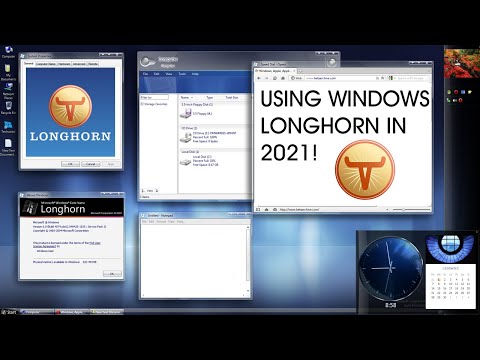 Использование Windows Longhorn (невыпущенная версия Windows) в 2021 году