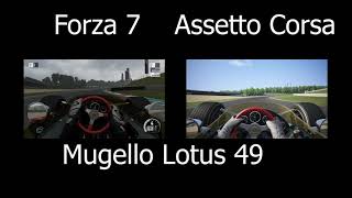 Mugello side by side Forza 7 vs Assetto Corsa