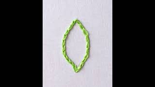 Chain stitch tutorial, borderline design, leaf embroidery