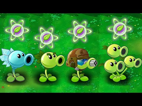Repeater + Snow Pea + Gatling Pea + Threepeater vs All Zombie | Plants vs Zombies Hack