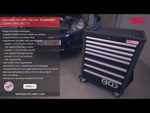 Carrello portautensili | 8 cassetti | vuoto (BGS 4111)