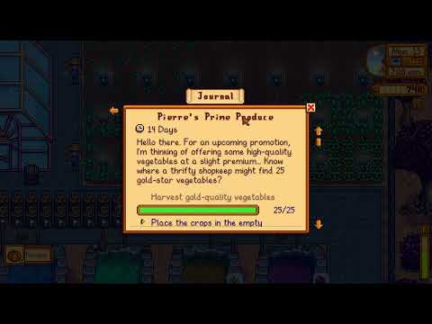 Pierre's Prime Produce quest trick to avoid spending high quality vegetables and saving the moneys