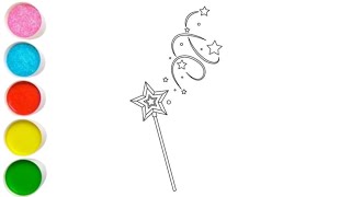 Magic wand Sparkling Drawing, Painting & Coloring For Kids and Toddlers_ Kids Art
