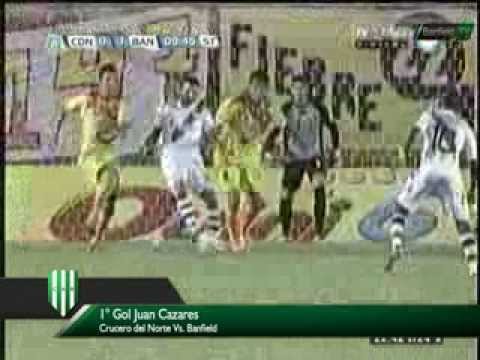 Gol de Juan Cazares / Crucero del Norte - Banfield / 23a Fecha B Nacional 2013/14