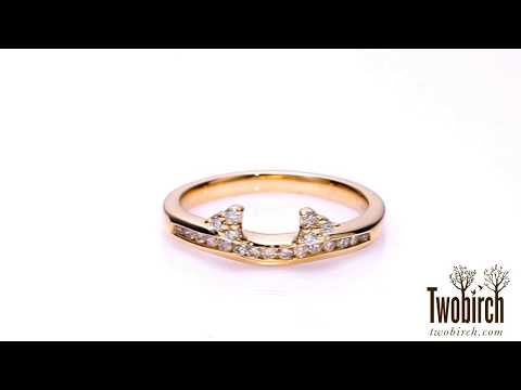 Round Cluster Contour Channel Set Anniversary Ring Wrap in Yellow Gold - TwoBirch TB-WRAP-0077-YG-E