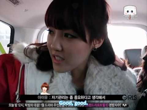 110112 IU (아이유) gets called by T-ara's Jiyeon and Hyomin (eng sub)