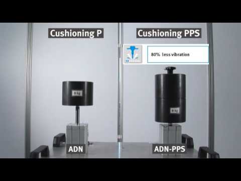 Adn pneumatic cushioning for compact cylinder