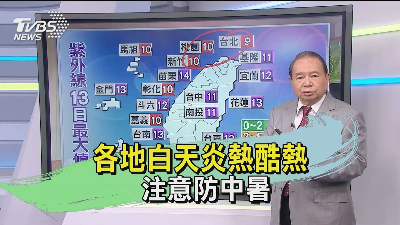 各地白天炎熱酷熱　注意防中暑