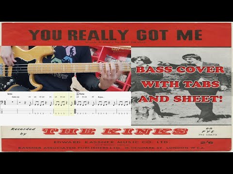 The Kinks - You Really Got Me BASS COVER (In Standard Tuning) with TABS and SHEET [EASY VERSION]