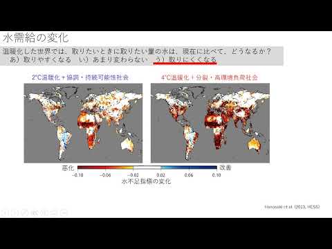 看護学科 第三回（気候変動シナリオ編）：花崎直太 気候変動に伴う水資源への影響