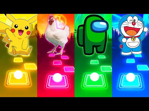Pikachu vs Chicken vs Among Us vs Doraemon - Tiles Hop EDM Rush