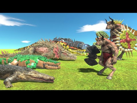 Crocodile of Evolution VS Minotaur of Evolution - Animal Revolt Battle Simulator