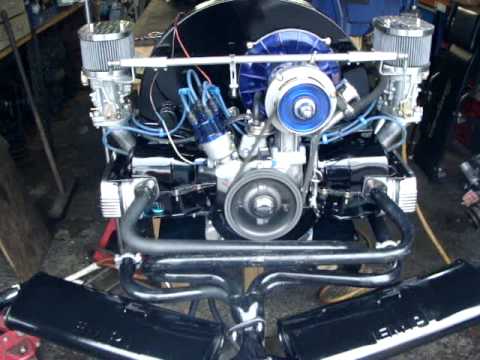 2110cc VW Type 1, New Build, Engine running on Stand, Going into Splitty Kombi.