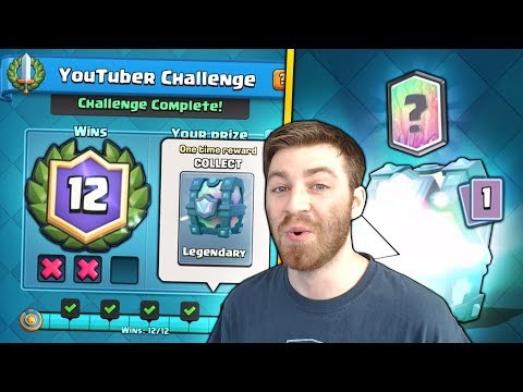INTENSE! CLUTCH 12 WIN YOUTUBER CHALLENGE & BEST TIP! | Clash Royale BEST 12 WINS & LEGENDARY CHEST