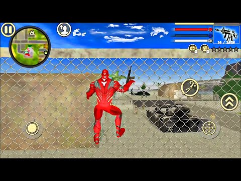 Iron Rope Hero Vice Town City Crime Simulator #25 - Military Base at Miami City - Android Gameplay