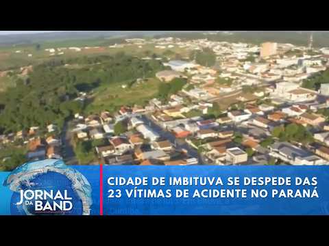 Cidade se despede das 23 vítimas de acidente no Paraná | Jornal da Band