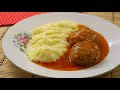 Our favorite lunch - MEATBALLS with tomato sauce and mashed potatoes - MUST TRY RECIPE