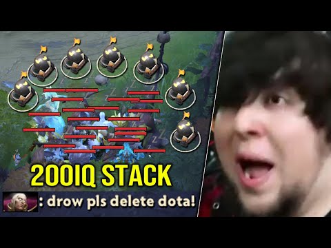 Techies 200IQ STICKY BOMB Stack!! How i make "Immortal rank" Drowranger delete dota!!
