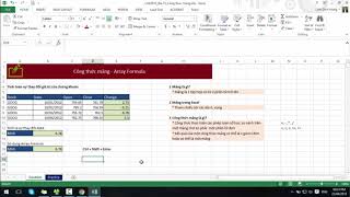 Các hàm, công thức mảng trong Excel, ví dụ và hướng dẫn sử dụng