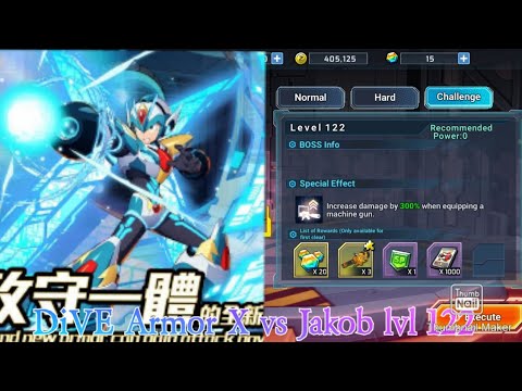 Rockman X DiVE - Jakob lvl 122 Challenge Mode! [ DiVE Armor X ]