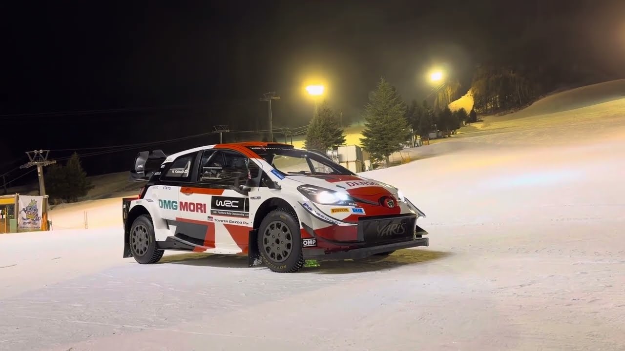 WRCマシンが苗場スキー場のゲレンデを激走（テストラン風景）