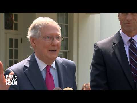 Senate Majority Leader McConnell speaks on health care after meeting with President Trump