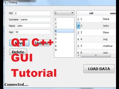 QT C++ GUI Tutorial 22- Database values in QlineEdit or textbox if select QListView