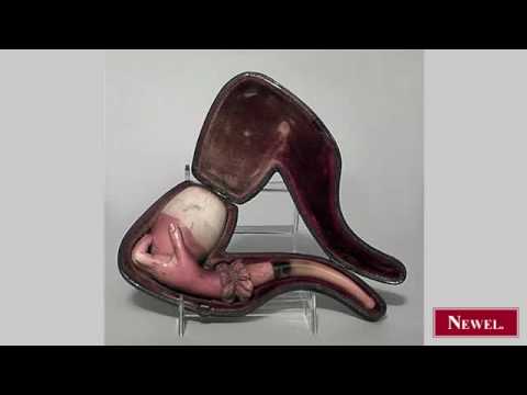 Antique English Victorian ivory figural tobacco pipe with