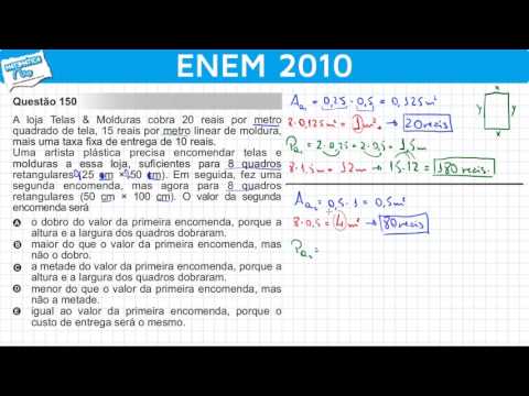 ENEM 2010 Mathematics #15 - Conversion of Centimeters to Meters, Perimeter and Area of Rectangles