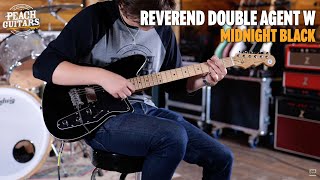 Video thumbnail for No Talking...Just Tones | Reverend Double Agent W - Midnight Black by Peach Guitars