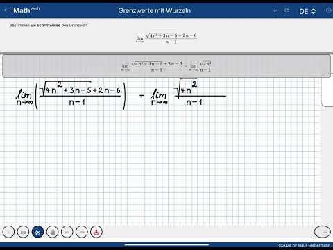 Grenzwert mit Wurzel in MathWeb