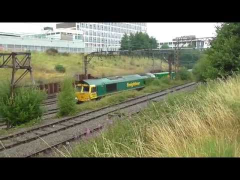FL Class 66 No 66571 on 4K51 Trafford Park - Crewe BH @ Crewe Salop on 19.7.14 - HD