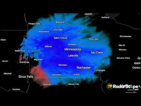 Minneapolis Snow Storm - 24 HOUR radar hyperlapse (October 20th, 2020)