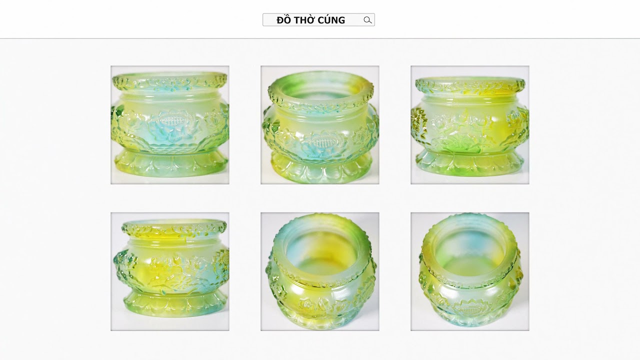 Lư hương bát nhang thờ cúng lưu ly xanh ngọc bích cao cấp - Nhiều cỡ