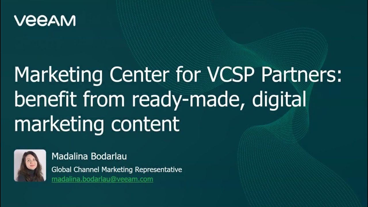 Marketing Center for VCSP Partners: benefit from ready-made, digital marketing content video