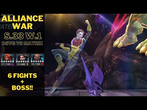 ALLIANCE WAR SEASON 33 WAR 1!! 6 FIGHTS + BOSS (DSVG vs MATRIX)
