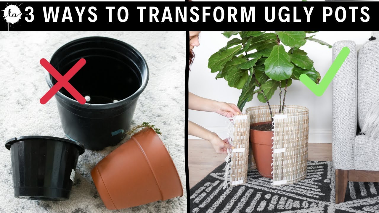Watch video Easy Planter Pots HACK IN MINUTES! 3 Ways To Transform Ugly Plastic Pots Complete Makeover Now Easy Planter Pots HACK IN MINUTES! 3 Ways To Transform Ugly Plastic Pots Complete Makeover