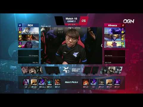 [LCK SPRING 2018 WEEK 2 DAY 5] Rox Tigers vs Afreeca Freecs - GAME 1 (27/01/2018).