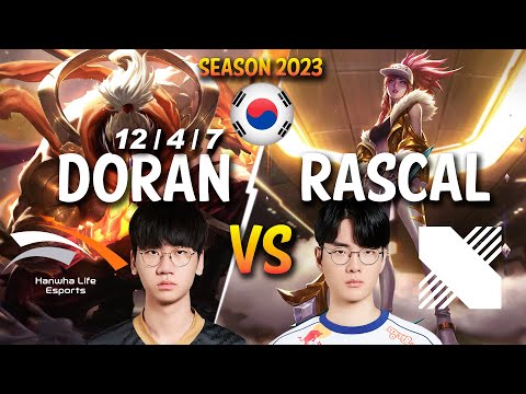 HLE Doran vs DRX Rascal - Doran JAX vs Rascal AKALI Top - Patch 13.24 KR Ranked