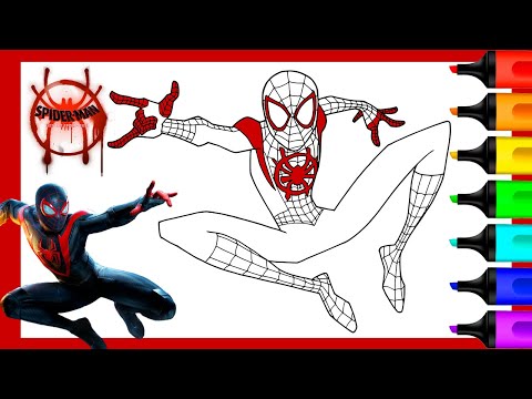 Miles Morales Spider-Man into the Spider Verse Coloring Pages