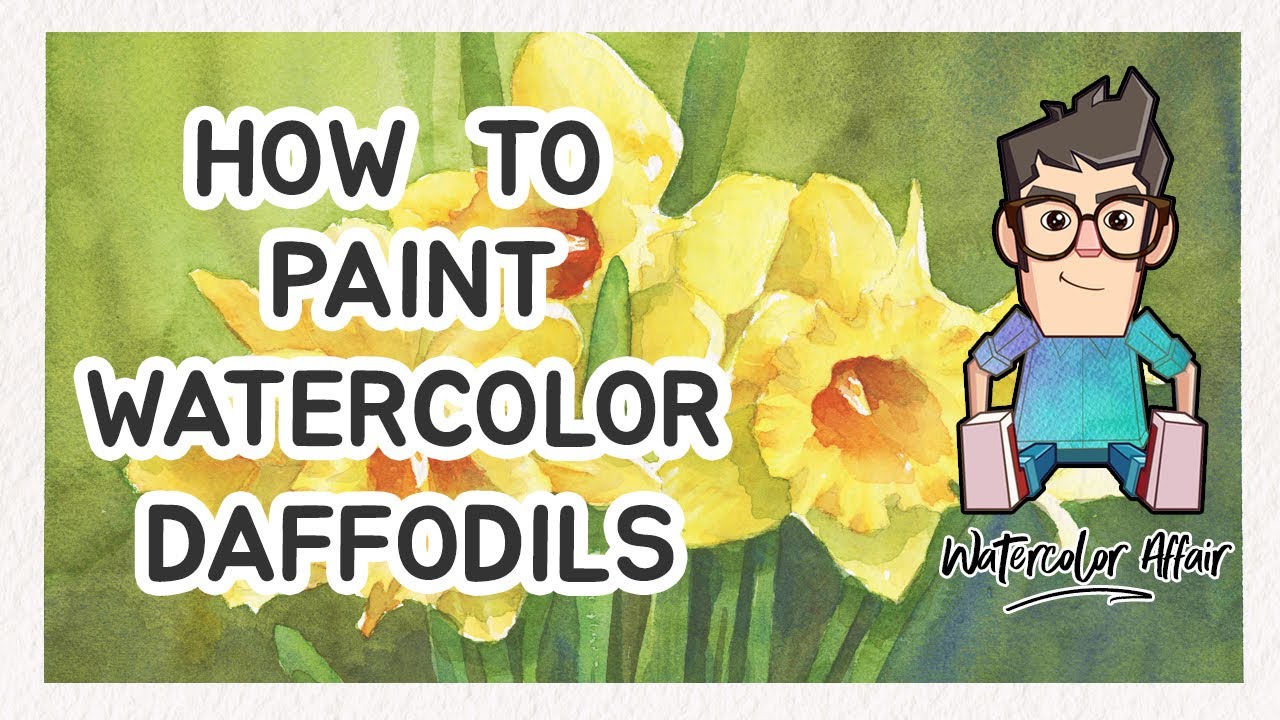 Watercolor Daffodils Step by Step Tutorial