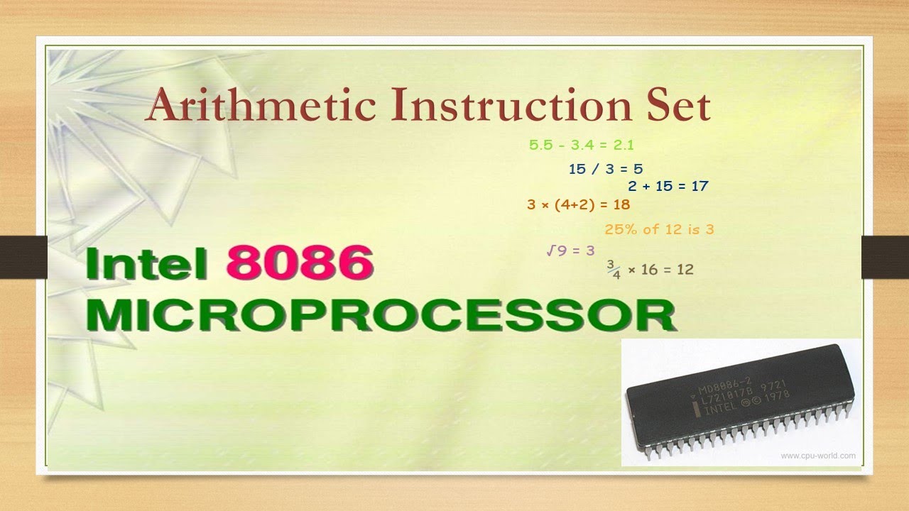 DIGITAL ELECTRONICS  8086 MICROPROCESSOR   ARITHMETIC INSTRUCTION SET