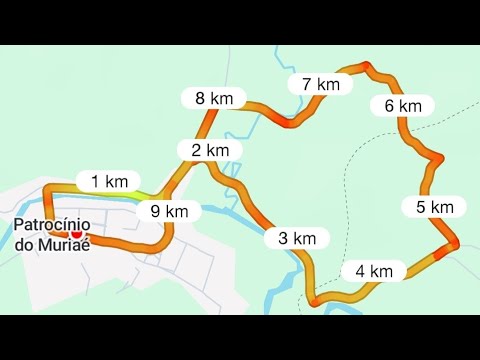 Percurso do Treinão para Saúde   Patrocínio do Muriaé