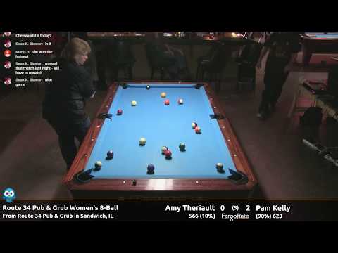 Amy Theriault vs Pam Kelly - Women's 8-Ball - Route 34 Pub and Grub
