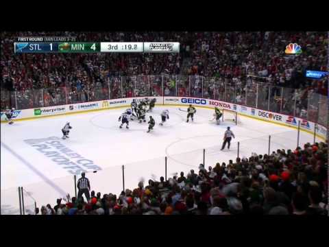 Nino Niederreiter EN goal, last 3 mins, handshakes. St. Louis Blues vs Minnesota Wild April 26 2015
