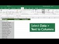 Split data into different columns in Microsoft Excel