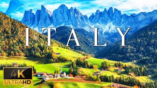 FLYING OVER ITALY (4K UHD) - Calming Music With Beautiful Natural Landscapes Film For Relaxation