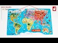 Puzzle magnétique 92 pièces en bois pour enfant - Carte du monde