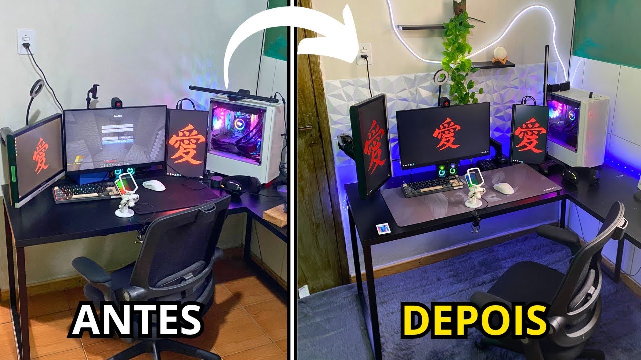 TUNANDO MEU SETUP GAMER DE POBRE - FICOU MUITO LINDO KKKK